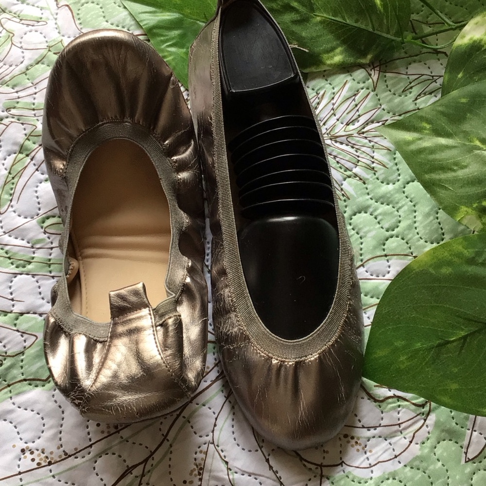 Metallic Ballet Flats ,gunpowder-
